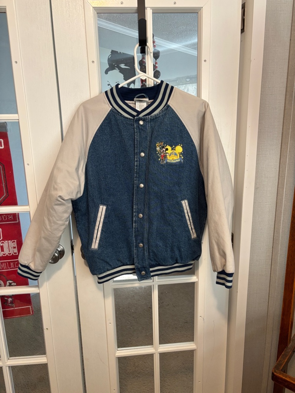 Disney Navy and Cream Varsity Bomber Jacket